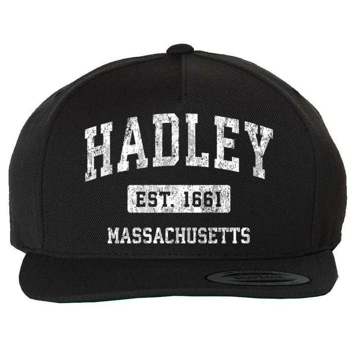 Hadley Massachusetts Ma Vintage Sports Wool Snapback Cap