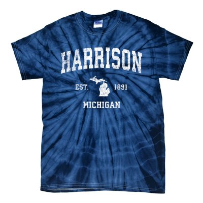 Harrison Michigan Mi Vintage Established Sports Design Tie-Dye T-Shirt