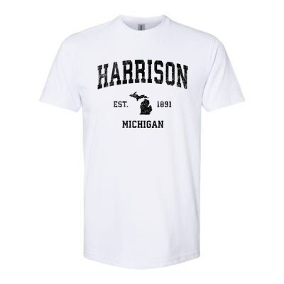 Harrison Michigan Mi Vintage Established Sports Design Softstyle CVC T-Shirt