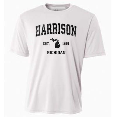 Harrison Michigan Mi Vintage Established Sports Design Cooling Performance Crew T-Shirt