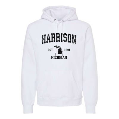 Harrison Michigan Mi Vintage Established Sports Design Premium Hoodie