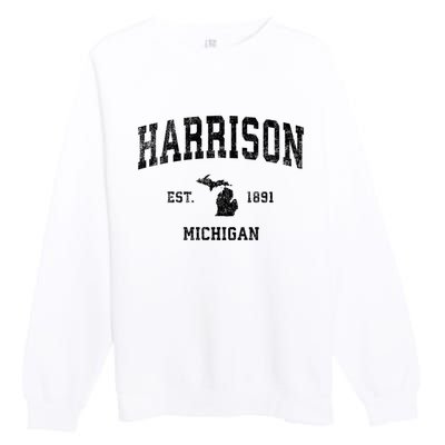 Harrison Michigan Mi Vintage Established Sports Design Premium Crewneck Sweatshirt