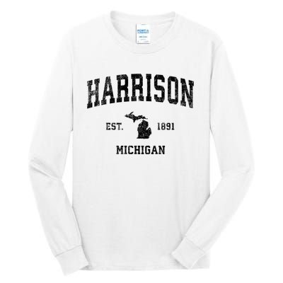 Harrison Michigan Mi Vintage Established Sports Design Tall Long Sleeve T-Shirt