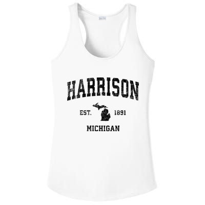 Harrison Michigan Mi Vintage Established Sports Design Ladies PosiCharge Competitor Racerback Tank
