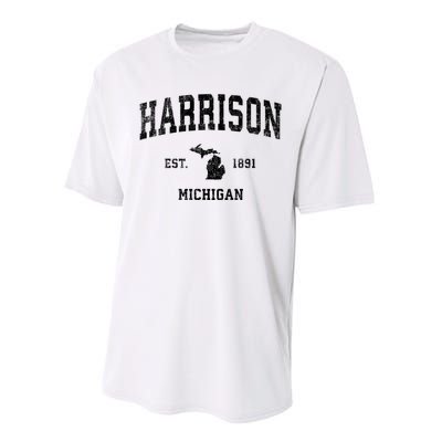 Harrison Michigan Mi Vintage Established Sports Design Performance Sprint T-Shirt