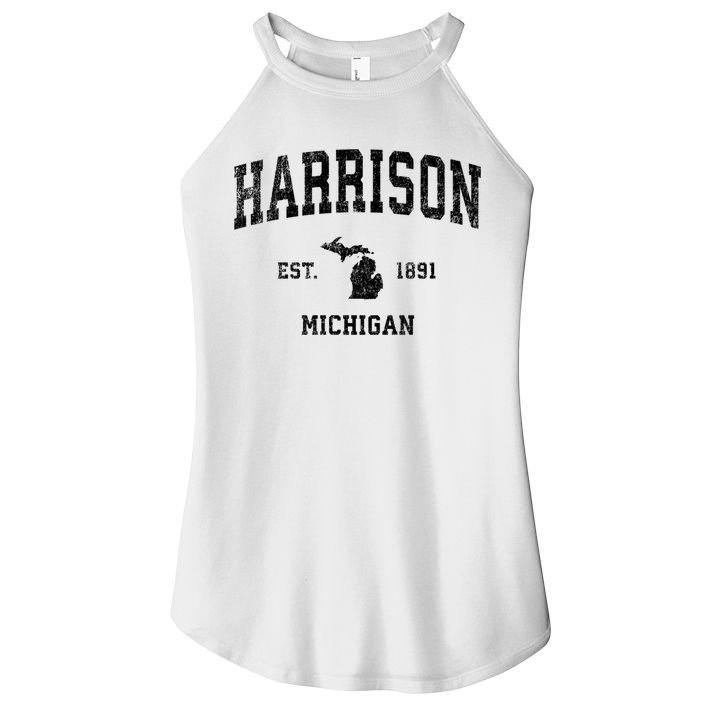Harrison Michigan Mi Vintage Established Sports Design Women's Perfect Tri Rocker Tank