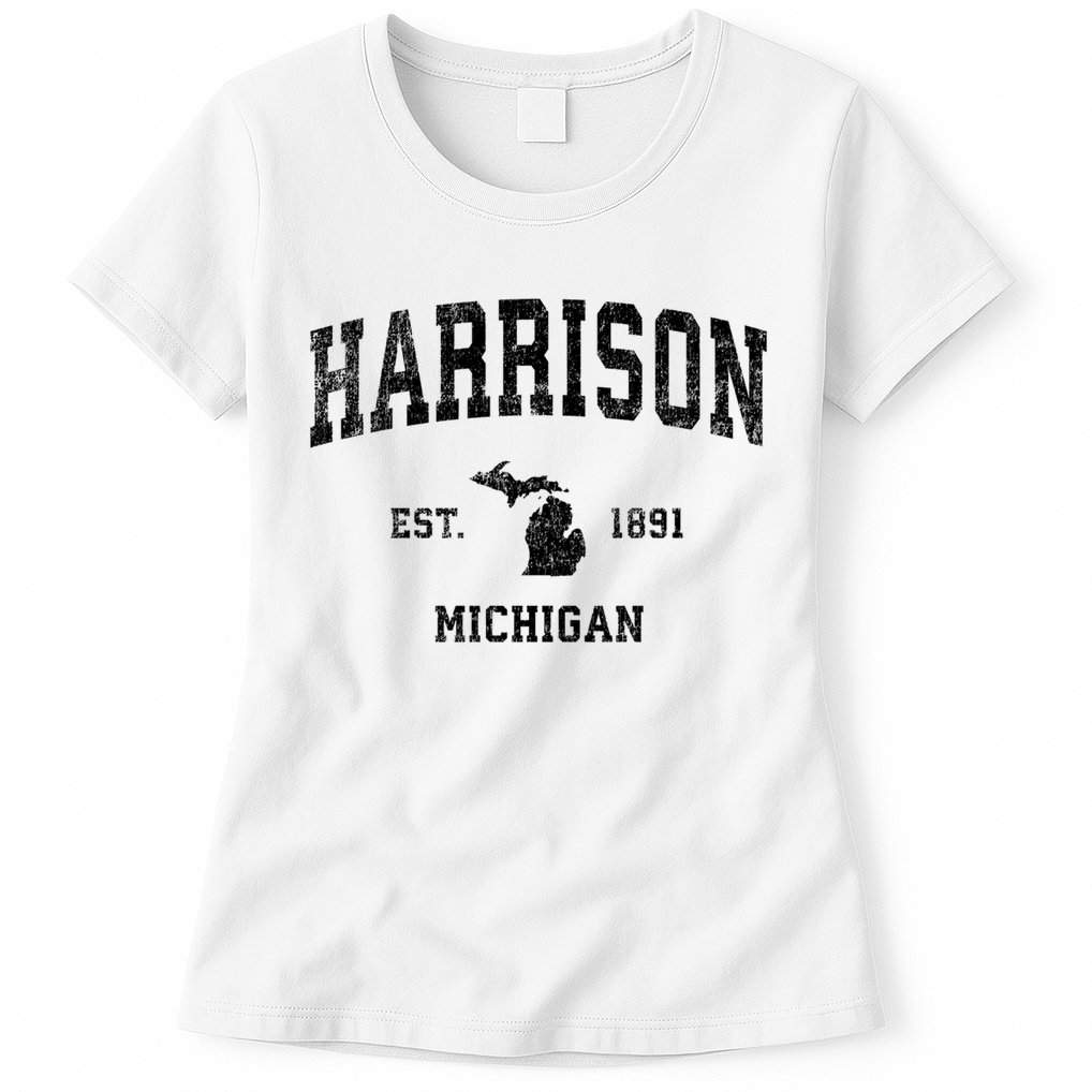 Harrison Michigan Mi Vintage Established Sports Design Womens T-Shirt