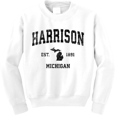 Harrison Michigan Mi Vintage Established Sports Design Kids Sweatshirt
