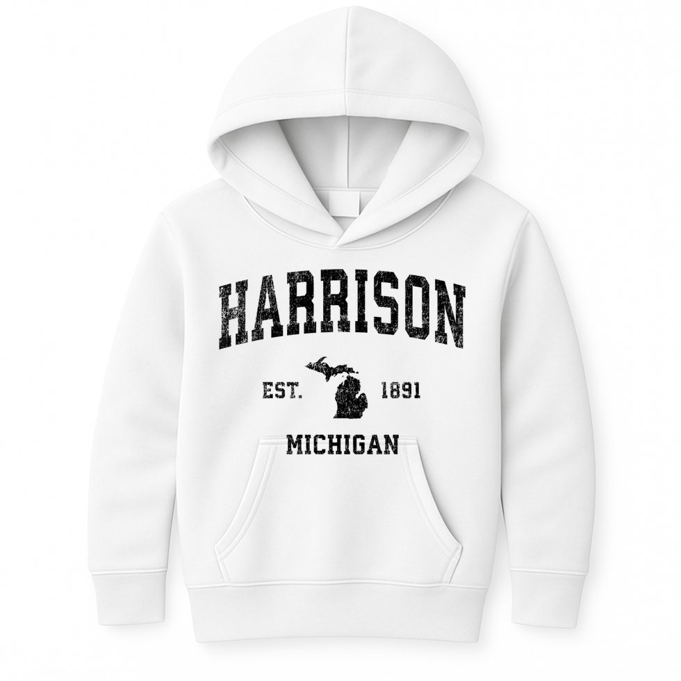 Harrison Michigan Mi Vintage Established Sports Design Kids Hoodie