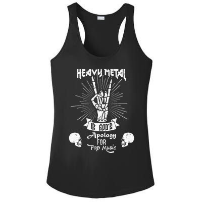 Heavy Metal Music Is Gods Apology Funny Pun Gift Ladies PosiCharge Competitor Racerback Tank