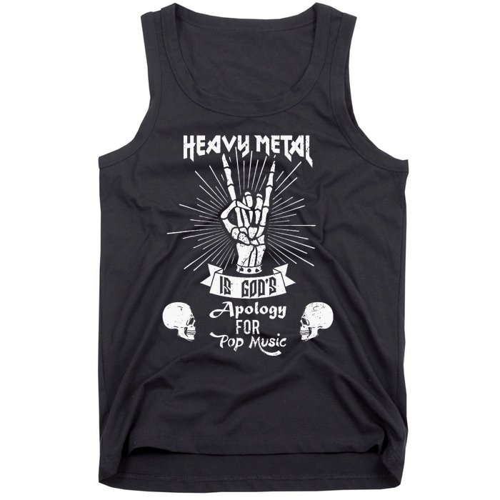 Heavy Metal Music Is Gods Apology Funny Pun Gift Tank Top