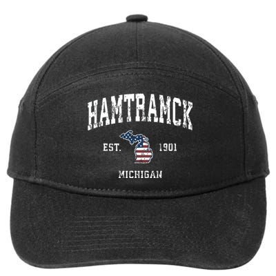 Hamtramck Michigan Mi Vintage American Flag Sports Design 7-Panel Snapback Hat