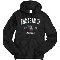 Hamtramck Michigan Mi Vintage American Flag Sports Design Tie Dye Hoodie