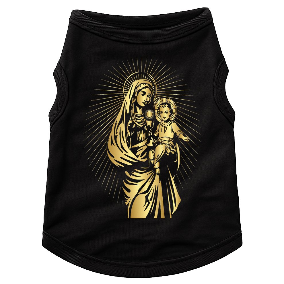 Holy Mother Mary Mother Of Jesus Vintage Catholic Art Women Doggie Tank