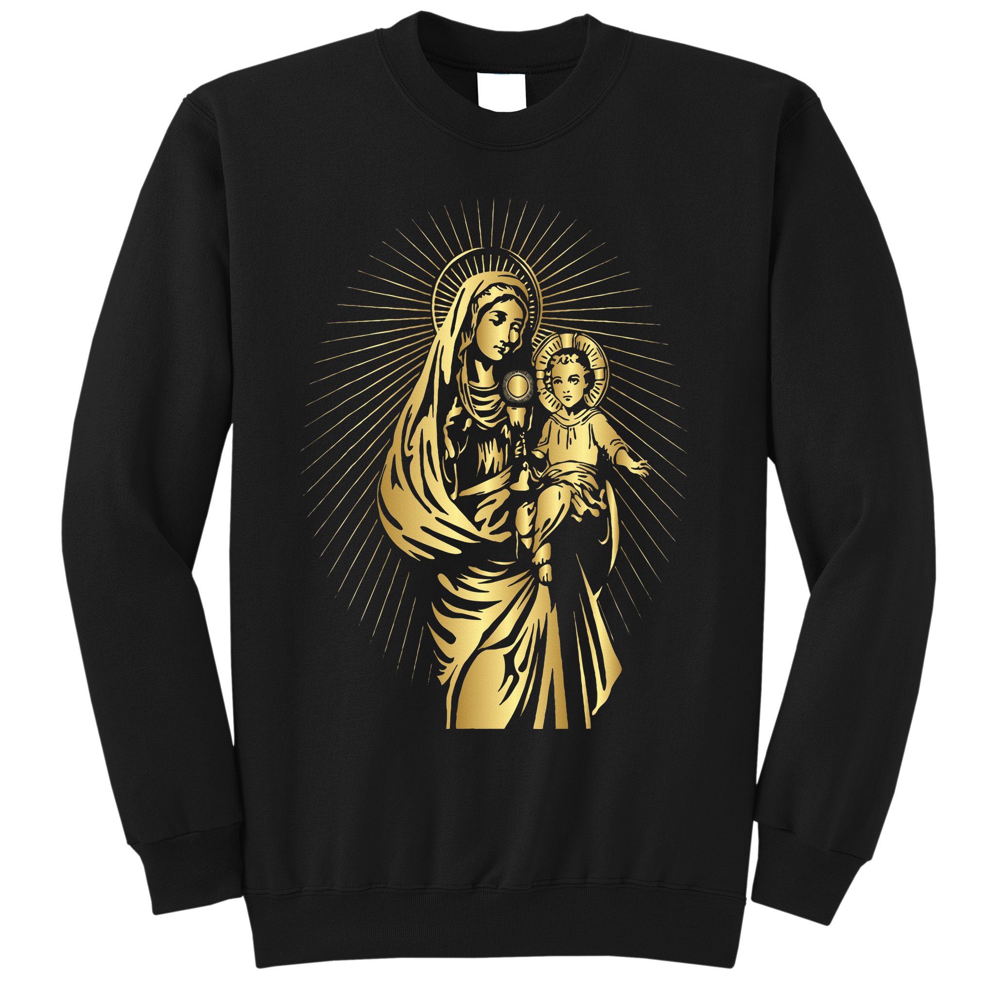 Holy Mother Mary Mother Of Jesus Vintage Catholic Art Women Sweatshirt