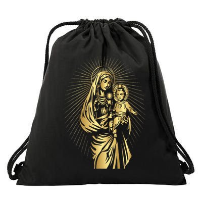 Holy Mother Mary Mother Of Jesus Vintage Catholic Art Women Drawstring Bag
