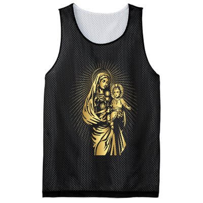Holy Mother Mary Mother Of Jesus Vintage Catholic Art Women Mesh Reversible Basketball Jersey Tank