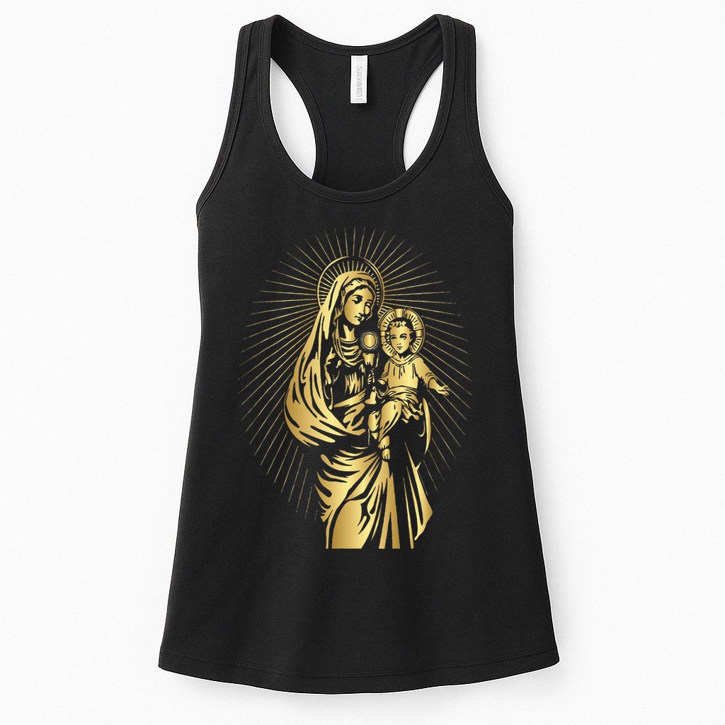Holy Mother Mary Mother Of Jesus Vintage Catholic Art Women Womens Tank Top