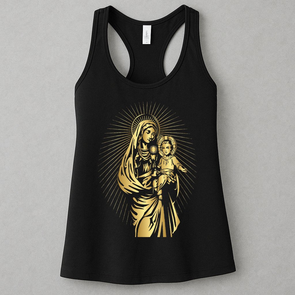 Holy Mother Mary Mother Of Jesus Vintage Catholic Art Women Womens Tank Top