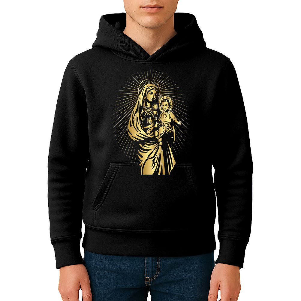 Holy Mother Mary Mother Of Jesus Vintage Catholic Art Women Kids Hoodie