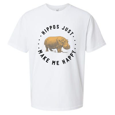 Hippos Make Me Happy Funny Hippopotamus Hippo Lover Sueded Cloud Jersey T-Shirt