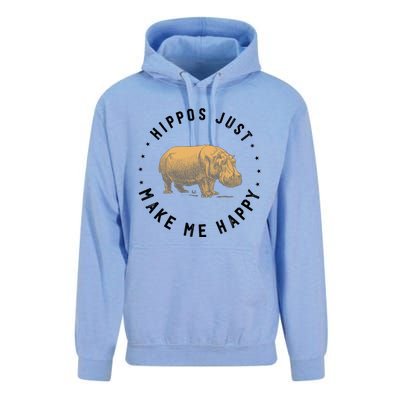 Hippos Make Me Happy Funny Hippopotamus Hippo Lover Unisex Surf Hoodie