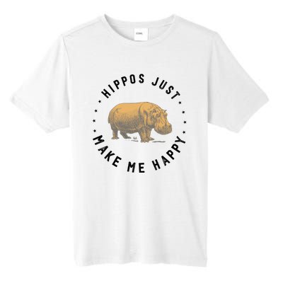 Hippos Make Me Happy Funny Hippopotamus Hippo Lover Tall Fusion ChromaSoft Performance T-Shirt