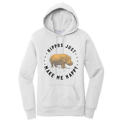 Hippos Make Me Happy Funny Hippopotamus Hippo Lover Women's Pullover Hoodie