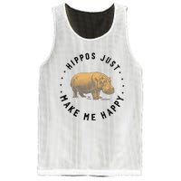 Hippos Make Me Happy Funny Hippopotamus Hippo Lover Mesh Reversible Basketball Jersey Tank