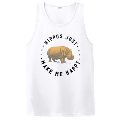 Hippos Make Me Happy Funny Hippopotamus Hippo Lover PosiCharge Competitor Tank