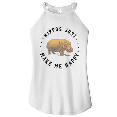 Hippos Make Me Happy Funny Hippopotamus Hippo Lover Women’s Perfect Tri Rocker Tank