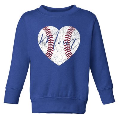 Heart Mom MotherS Day Christmas Baseball Softball Gift Toddler Sweatshirt