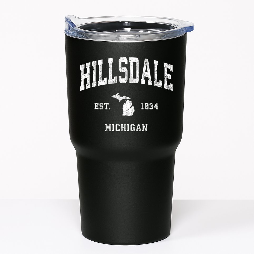 Hillsdale Michigan Mi Vintage Athletic Tumbler