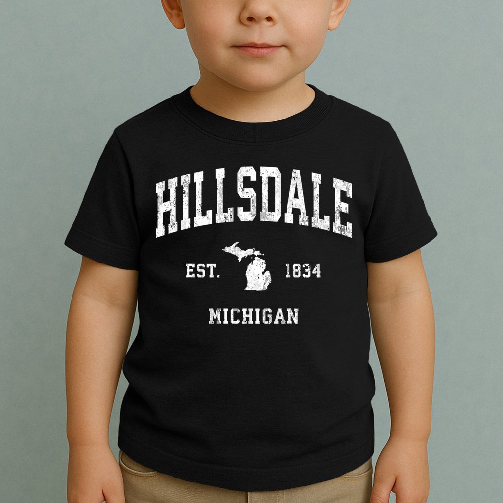 Hillsdale Michigan Mi Vintage Athletic Toddler T-Shirt