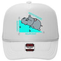 Hippotenuse Math Mathematics Teacher Joke Fun Saying High Crown Mesh Back Trucker Hat