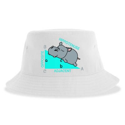 Hippotenuse Math Mathematics Teacher Joke Fun Saying Sustainable Bucket Hat