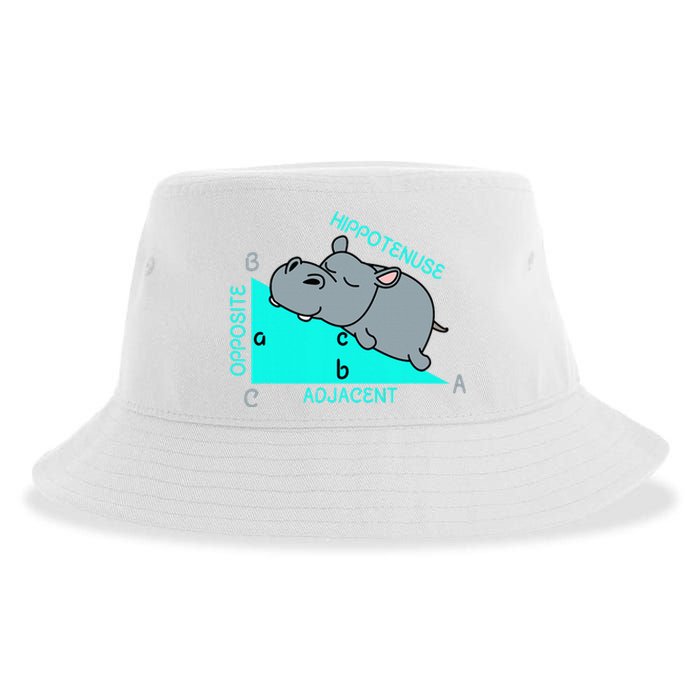 Hippotenuse Math Mathematics Teacher Joke Fun Saying Sustainable Bucket Hat