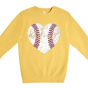 Heart Mom Mother's Day Christmas Baseball Softball Gift Meaningful Gift Premium Crewneck Sweatshirt