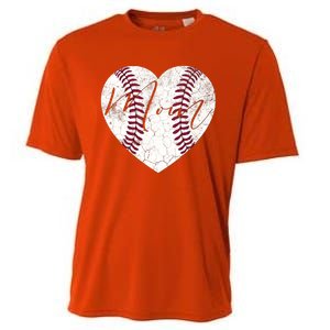 Heart Mom Mother's Day Christmas Baseball Softball Gift Meaningful Gift Cooling Performance Crew T-Shirt