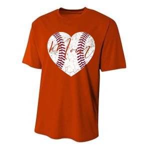 Heart Mom Mother's Day Christmas Baseball Softball Gift Meaningful Gift Performance Sprint T-Shirt