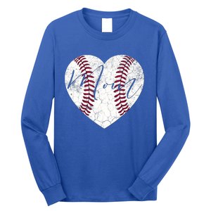 Heart Mom Mother's Day Christmas Baseball Softball Gift Meaningful Gift Long Sleeve Shirt