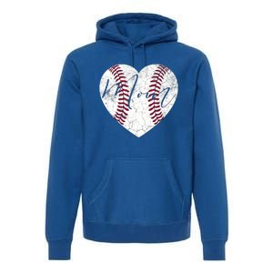 Heart Mom Mother's Day Christmas Baseball Softball Gift Meaningful Gift Premium Hoodie