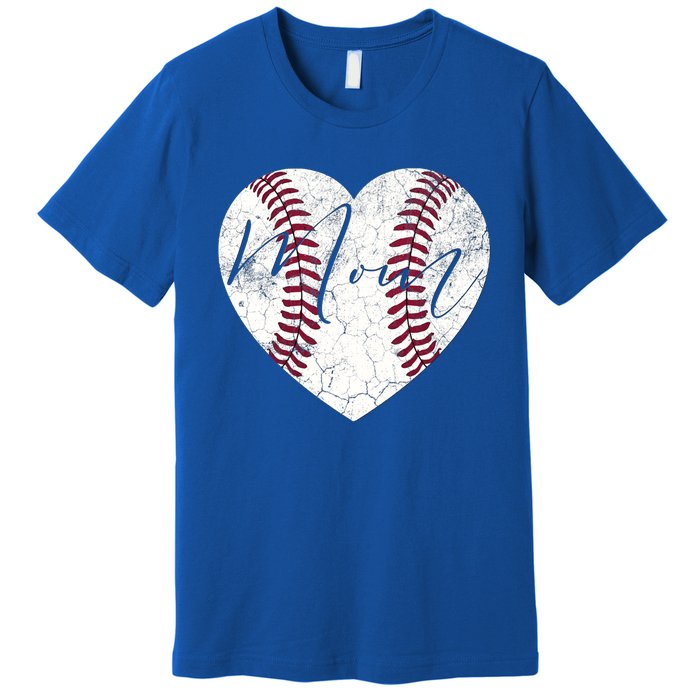 Heart Mom Mother's Day Christmas Baseball Softball Gift Meaningful Gift Premium T-Shirt