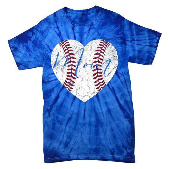 Heart Mom Mother's Day Christmas Baseball Softball Gift Meaningful Gift Tie-Dye T-Shirt