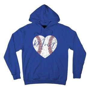 Heart Mom Mother's Day Christmas Baseball Softball Gift Meaningful Gift Tall Hoodie