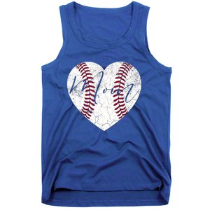 Heart Mom Mother's Day Christmas Baseball Softball Gift Meaningful Gift Tank Top