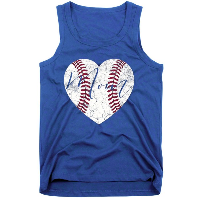 Heart Mom Mother's Day Christmas Baseball Softball Gift Meaningful Gift Tank Top