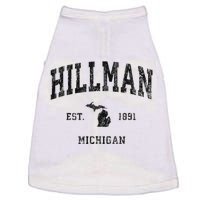 Hillman Michigan Mi Vintage Athletic Black Sports Design Doggie Tank