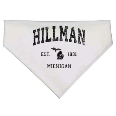 Hillman Michigan Mi Vintage Athletic Black Sports Design USA-Made Doggie Bandana