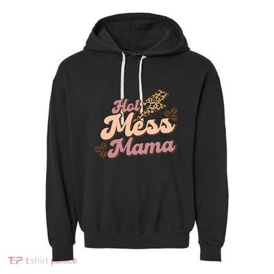 Hot Mess Mama Coffee Lovers Garment-Dyed Fleece Hoodie